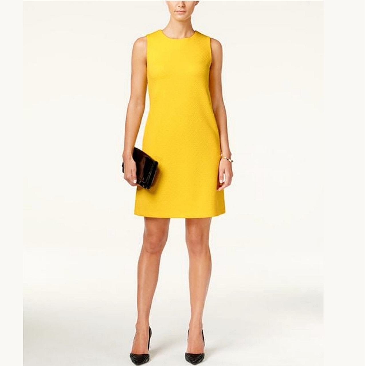 Ralph Lauren Marigold Sheath Dress With Rl Logo Buttons
